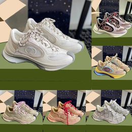 Sneaker Designer Casual Run Women Chaussures Embroderie Interlocataire G Mens Mens Turquoise Fashion Rubber Sole Trainer avec boîte d'origine 62410