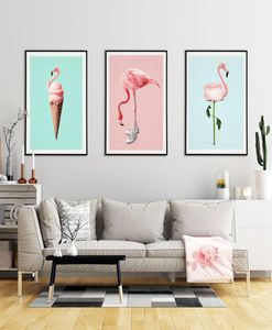 Sneaker Flamingo cône affiche fleur toile peinture nordique Skate mur Art photos pour salon moderne maison décorative Prints6311667