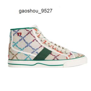 Sneaker gglies Designer Tennis Web 1977 Canvas schoenen Nieuwe Hoge Kleur Veelkleurig linnen stof Heren ACE Groen en rood JJ72