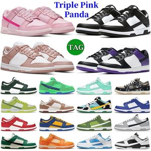 Designer Hommes Femmes Chaussures de course basses Baskets plates Panda Blanc Noir Gris Brouillard Triple Rose Université Bleu Rouge Or Rose Court Violet Hommes Casual Baskets En Plein Air Chaussure