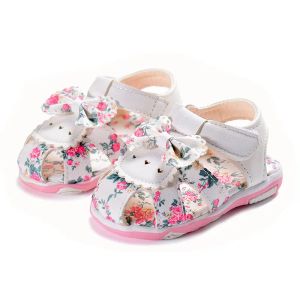 Baskets en cuir pour enfants, chaussures d'été pour petites filles, sandales de princesse à fleurs, souples, taille 2022, nouvelle collection 1525