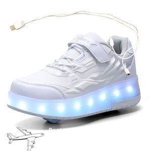 Sneakers 29-40 USB-oplaadkinderen sneakers met 2 wielen meisjes jongens led schoenen kinderen sneakers met wielen rolschoenen 230203