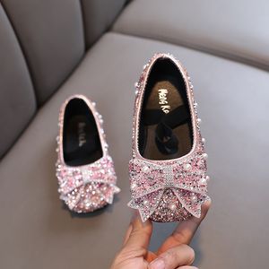 Sneakers AINYFU Lente Meisjes Boog Prinses Schoenen Kinderen Leer Mode Kinderen Zachte Comfortabele Prestaties H791 230522