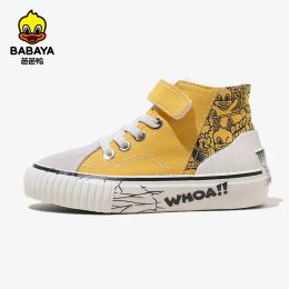 Sneakers Babaya Kinderen Hightop canvas schoenen jongens schoenen Adem Lente 2023 Nieuwe meisjes Casual schoenen Big Kids schoenen Meisjes