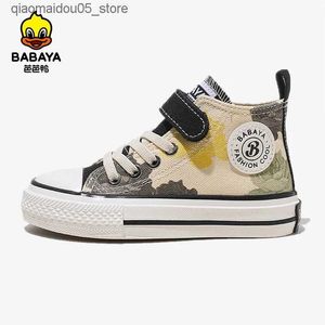 Sneakers Babaya Childrens High Tolevas Chaussures Boys Casual Shoes 2023 Automne Nouvelles filles Chaussures Sports Chaussures Chaussures respirantes Q240413