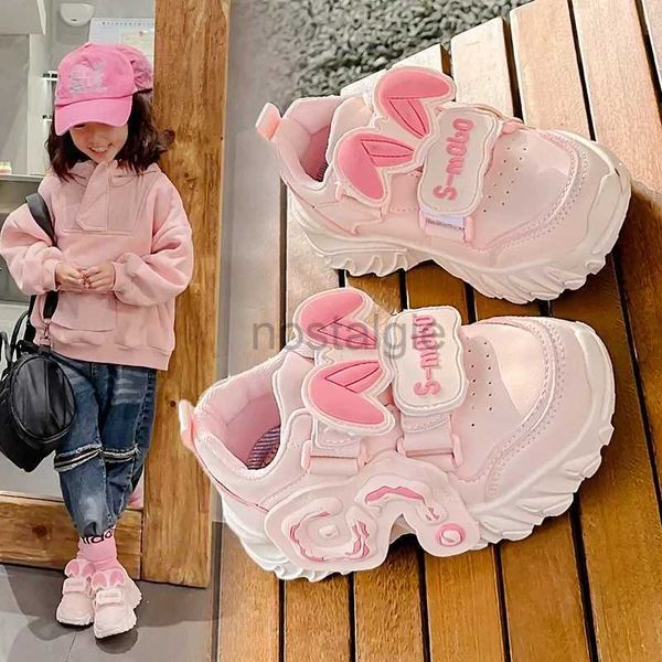 Sneakers Baby Girl Shoe lapin Ear Sneaker décontracté pour garçon chaussure de grenier pour fille tendance à fond doux pour bébé chaussure zapatillas de mujer tenis de mujer d240513