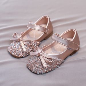 Sneakers babymeisjes schoenen lederen flats prinses bling jurk voor feest bruiloft podium optreden kinderen peuters 230424