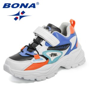 Baskets Bona 2022 Nouvelles créateurs chaussures de course pour garçons en enfants respirants baskets de mode de mode jogging chaussures de marche chaussures enfants