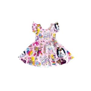Sneakers Boutique Fashion Dress Tiger Bear Unicorn Penguin Animal World Print Summer Girl Twirl -jurken
