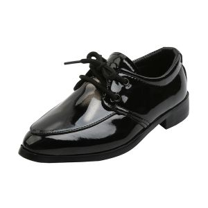Sneakers Chaussures en cuir garçons Chaussures formelles pour la fête Party Fête Black Patent en cuir laceup pointé Performance Oxfords 2136
