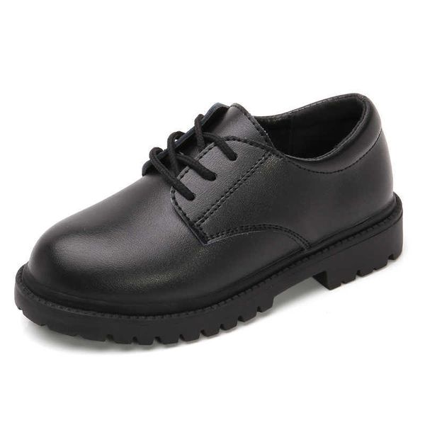 Zapatillas de deporte Zapatos para niños Zapatos de cuero para niños para niños grandes Adolescentes Tamaño 27-38 Para Big Boy Zapatos de boda formales Estilo británico Simple BlackHKD230701