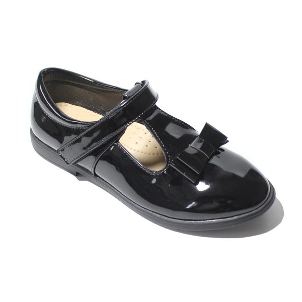 Zapatillas de deporte Marca Primavera Otoño Zapatos lindos para niñas Niños Vestido negro Zapato de cuero con gancho Loop Bowtie Boda Escuela T Bar Pisos 220920