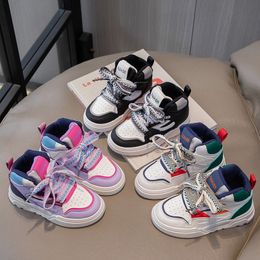 Baskets CAPSELLA KIDS Filles Automne Patchwork Chaussures de sport hautes Mode pour enfants Garçons LaceUp Taille plate 2637 230923