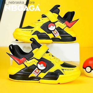 Sneakers Cartoon Childrens Shoes Fashionable Sports Boys Walking Girls Casual Outdoor Leather Q240412