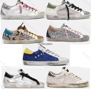 Baskets chaussures décontractées chaussure sale doré Super Star classique Do-Old peau de serpent talon daim crème semelle blanc cuir Plaid homme