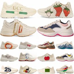 Sneakers Casual schoenen Leather Starwberry Logo Ivory Brick Red Apple Green Beige Multi Mouth Ebony Anchor Tiger Wave Pink Heart Rainbo 37W2#