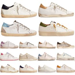 Fashion Basket Casual Chaussures Star Sneakers Blanc Distressed Dirty Designer Superstar Hommes Et Femmes Plateforme Baskets Noir Rose Clair Bleu Vert Gris