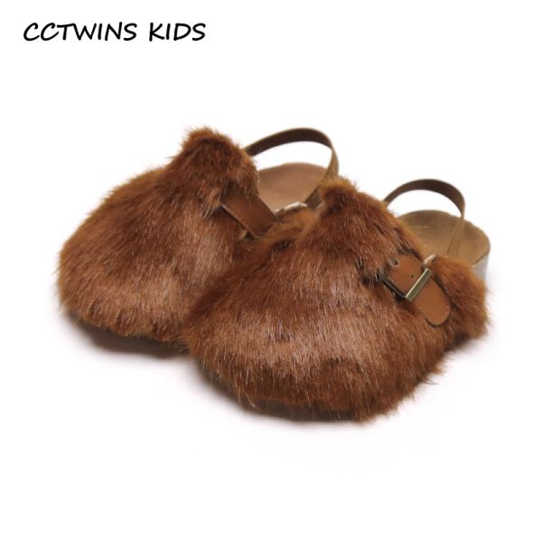 Sneakers Cctwins Chaussures pour enfants 2019 Automne Fashion Girls Fur Fur Casual Slippers Enfants Soft Light Home Shoe Toddler Beach Brand Brand Slipper SD043
