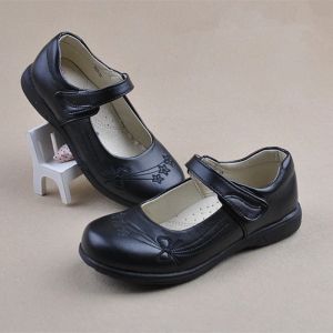 Sneakers Children Girl Student Shoes School Chaussures en cuir noir filles Fashion Princess Chaussures