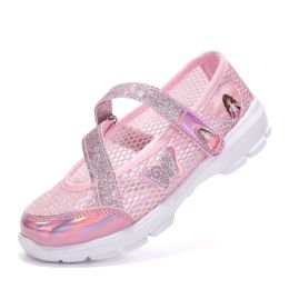 Sneakers Enfants Mesh Chaussures décontractées Girl Sneakers Kids Summer Sport Footwear Kids Chores For Girl Light Chaussures Chaussures plates roses mignonnes