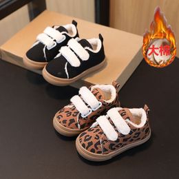 Sneakers Children S Casual Shoes Winter Baby S CANVAS Katoen comfortabel Warm veelzijdige zachte Soled Walking Leopard 230209