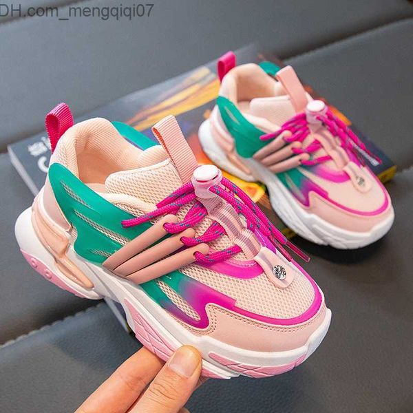 Zapatillas deportivas de color rosa para niños Zapatillas deportivas de plataforma para niños de 3 a 12 años Zapatillas de aumento de altura para niñas Zapatillas deportivas negras para niños Talla 26-37 Z230712