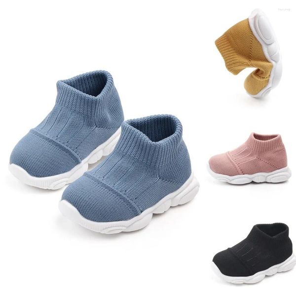 Zapatillas de deporte para niños, zapatos informales tejidos voladores transpirables con mangas de Color sólido, malla a rayas para bebés, hombres y mujeres, 40