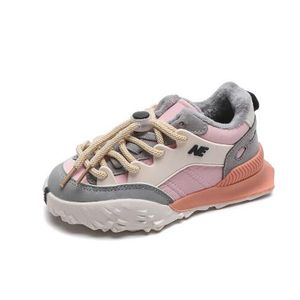 Zapatillas de deporte Zapatos deportivos para niños Zapatos de algodón para bebés de invierno y otoño Zapatos deportivos torpes a juego de colores a la moda para niñas Zapatos para correr cálidos y suaves para niños 230406