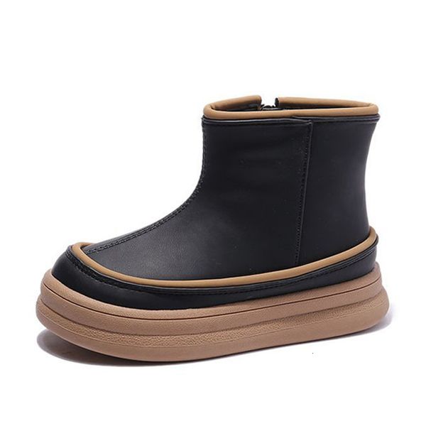 Baskets enfants bottes courtes garçons style britannique hiver automne filles mode haut enfants anti-dérapant anti-coup chaussures décontractées 230918