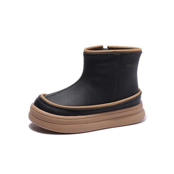 Zapatillas de deporte para niños Botas cortas Niños Botas de estilo británico Invierno Otoño Niñas Moda Botas altas Niños Antideslizante Anti-kick Zapatos casualesHKD230701