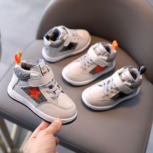 Zapatillas de deporte de invierno para niños, zapatos deportivos de algodón cálidos para niños, además de cuero de gamuza, zapatillas informales para niñas, zapatillas suaves para correr 221101