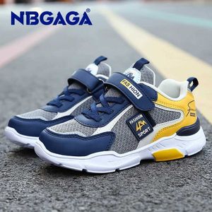 Sneakers Childrens Casual Shoes Boys Breathable Sports Shoes Summer Air Net Childrens Hook and Loop Student School Shoes Maat 28-40 Q240506