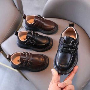 Zapatillas para niños zapatos de cuero para niños zapatos para niñas marrones negros zapatos de chicas de moda zapatos casuales de sola sola