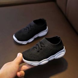 Sneakers Childrens Shoes Boys and Girls Baby Sport Anti Slip Soft Soles Leisure Apartments Childrens Childrens Elastic Mesh D240515