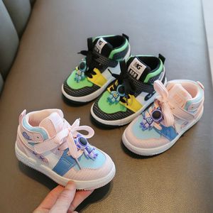 Sneakers Kinderen sportschoenen lente meisjes casual board hoge jongen netwerk rode zachte zolen baby 230626