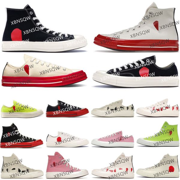 Sneakers Chuck 70 Shoes Garcons Play Black White Trainers Multi Heart Egret Red Mid Sole Mujeres Hombres X0TM#