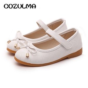 Sneakers Cozulma Girls pu lederen schoenen kinderen causale prinses boogband platte kinderen mode 221117