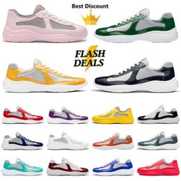 Sneakers Cup Americas Royal Shoes brevet America Leather Mesh Flat Nylon Trainers Sneakes Mentes Femme Round Toe Sport Lasse Lace Up Up Black Green White Rubber Silver