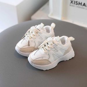 Zapatillas de deporte Dome Cameras 2022 New Spring Kids Sport Shoes Mesh Breaable Kids Shoes Soft Sole White Fashion Toddler Girls Boys Sneakers 21-30 G230217