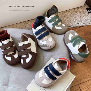 Sneakers dubbele klittenband contrasterende kleur kinderschoenen schoenen sport lente en herfst meisjes morele training jongens baby trendy H240411