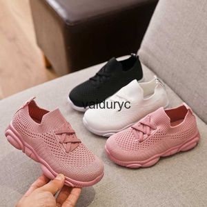 Zapatillas de deporte Zapatos de vestir Primavera y otoño Nuevos niños Color sólido Flyknit Zapatos para niños Zapatos deportivos para niños Zapatos casuales para niñasH240307