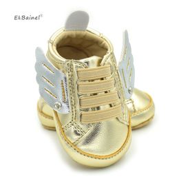 Sneakers E Bainel Lente Leuke Gouden Vleugel Zacht PU Leer Baby Jongens Mode Baby Schoenen Indoor Wieg Peuter 230802