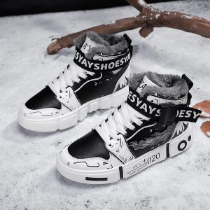 Sneakers Fashion Children's Graffiti Sneakers Boys Personnalité chaude Chaussures en coton Planche