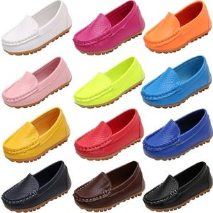 Zapatillas de deporte Pisos de moda para niños Casual Cómodo Cuero de PU Resbalón en los zapatos Niños Niñas Niños Dulces 10 colores Mocasines Mocasines Todos los tamaños 220909