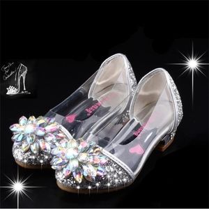 Sneakers Fashion Princess Crystal Bright Diamond Leather Girl Single Performance Hoge Heels Shoes 221109