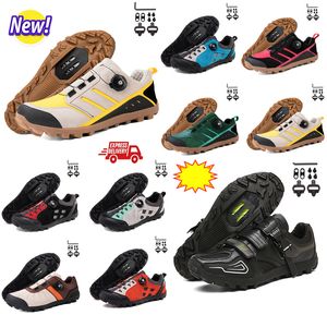 Sneakers platte fiets Men Speed Road Carbon Cycling MTB Cleatss Wosmen Mountaicn Bicycle Shoes SPD Pedalen Racing Biking Footwear Gai 559