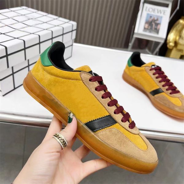 Baskets plates hommes femmes formateurs broderie daim beige toile pays de Galles Bonner Sneaker plate-forme chaussure pour hommes