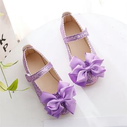 Baskets fleurs enfants filles paillettes violet or princesse chaussures pour enfants bébé petite fête de mariage danse unique 220920