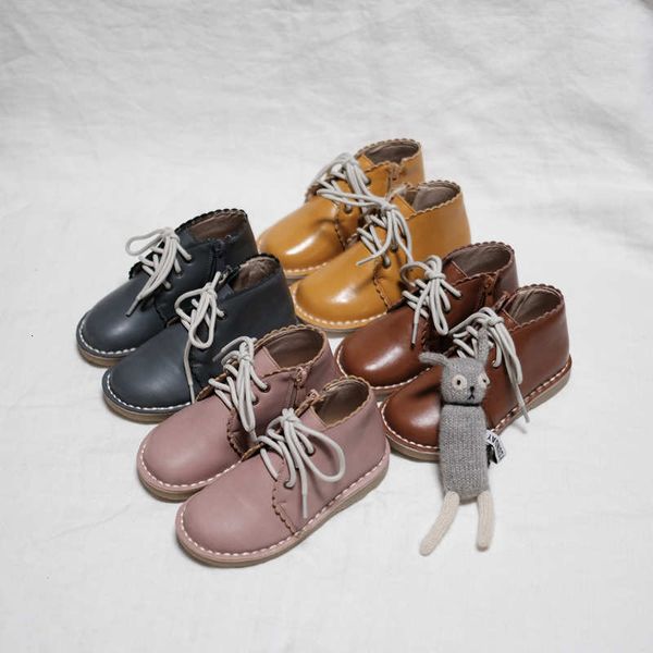 Baskets en cuir véritable bottes pour enfants faites à la main en peau de vache filles décontracté garçon équitation étudiant enfants chaussures 230809