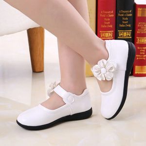 Baskets authentine cuir girsl chaussures blanches chaussures de mariée grandes filles chaussures princesse réel cuir mary janes enfants enfants chaussures plats étudiants